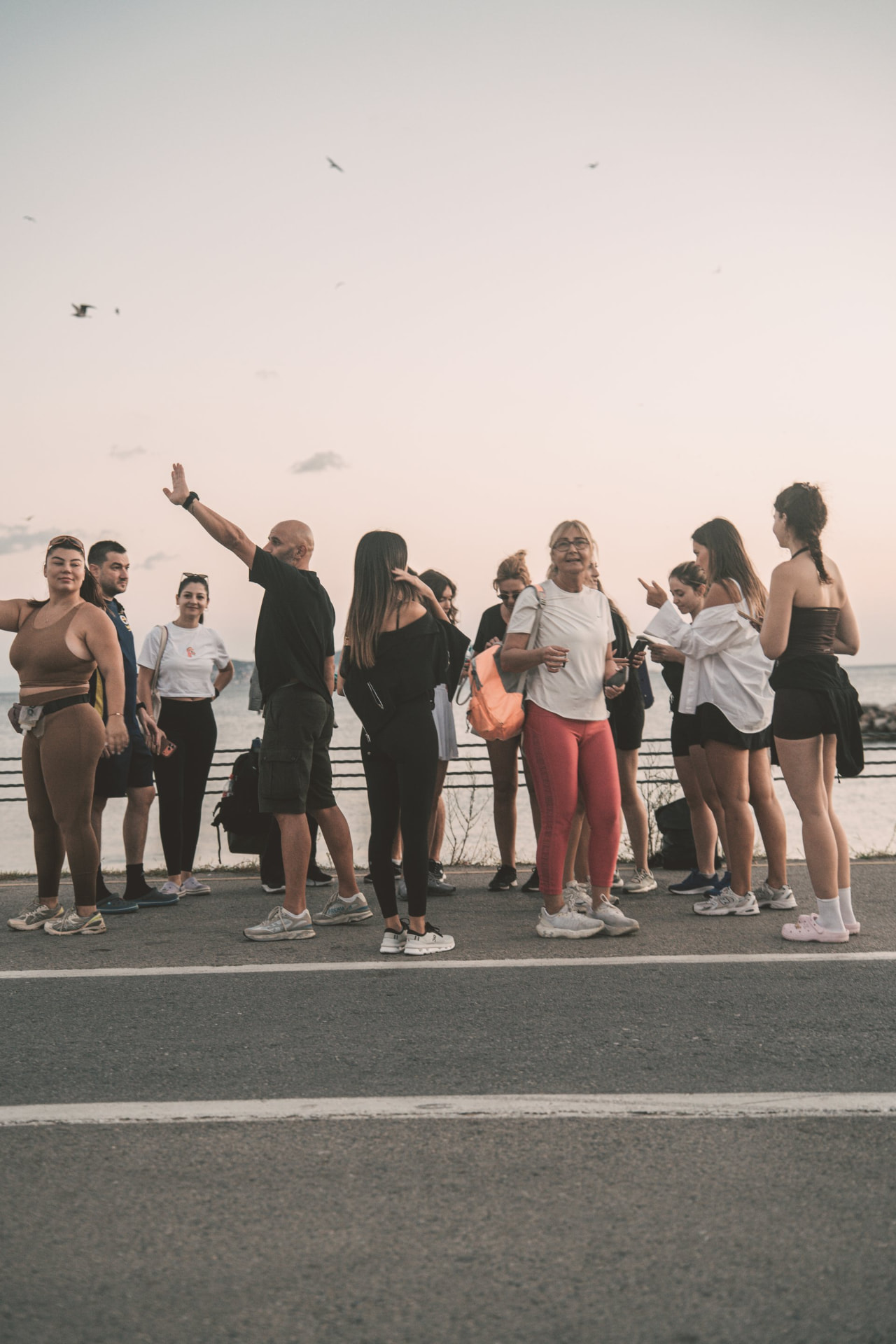 Members gathered at the seafront for a Socity Club event