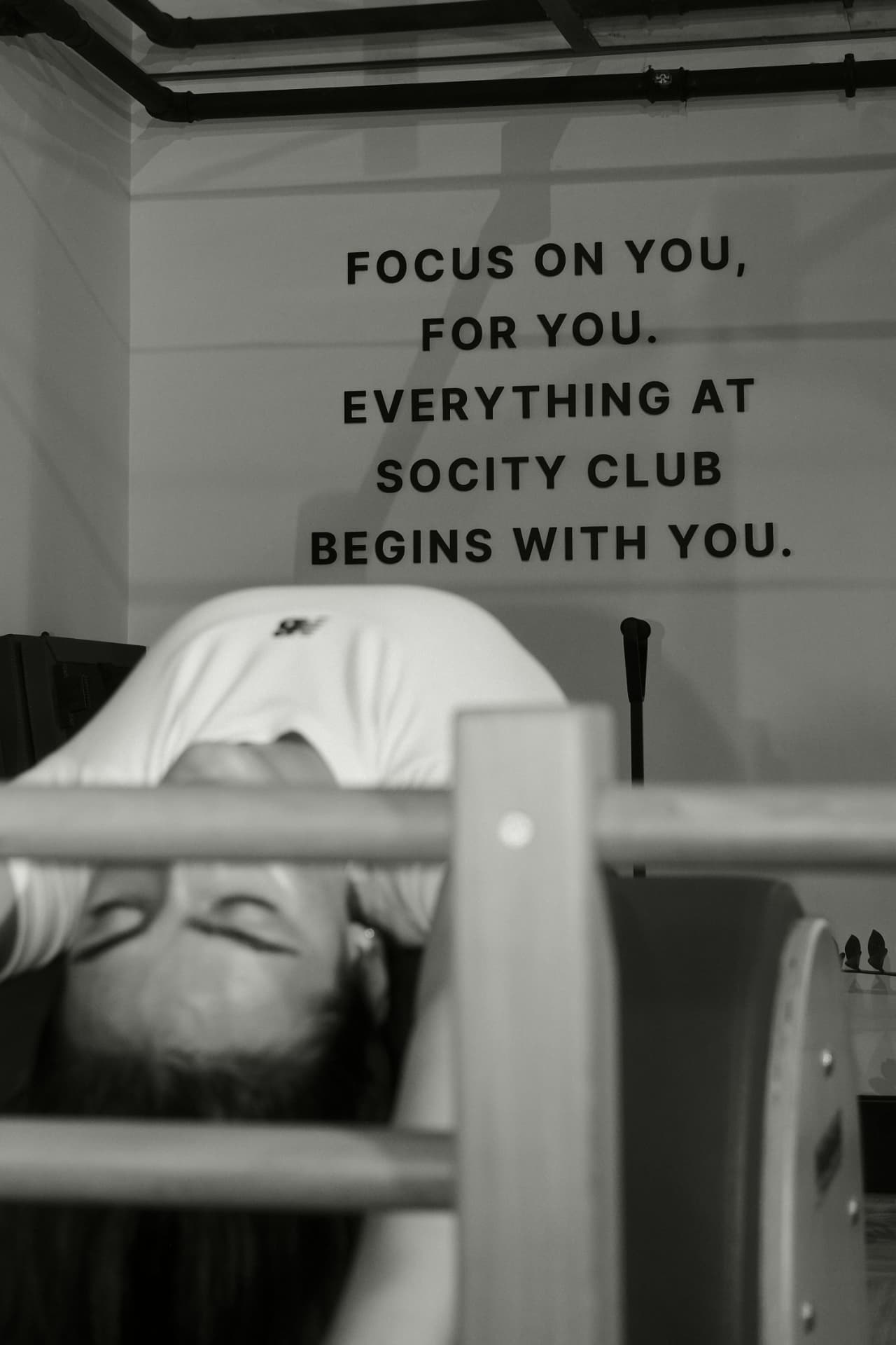 The studio wall lettering: focus on you, for you